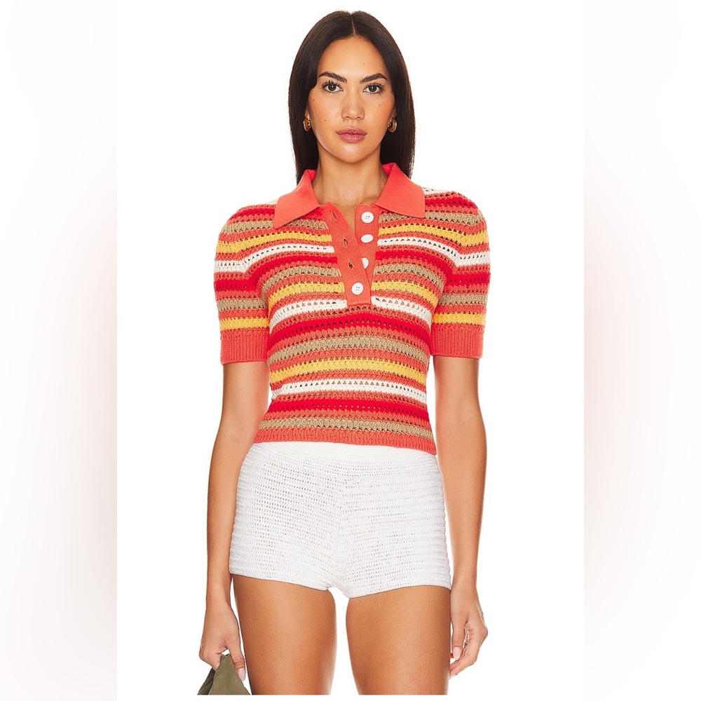 Lovers and Friends Lucia Polo Top in Summer Red